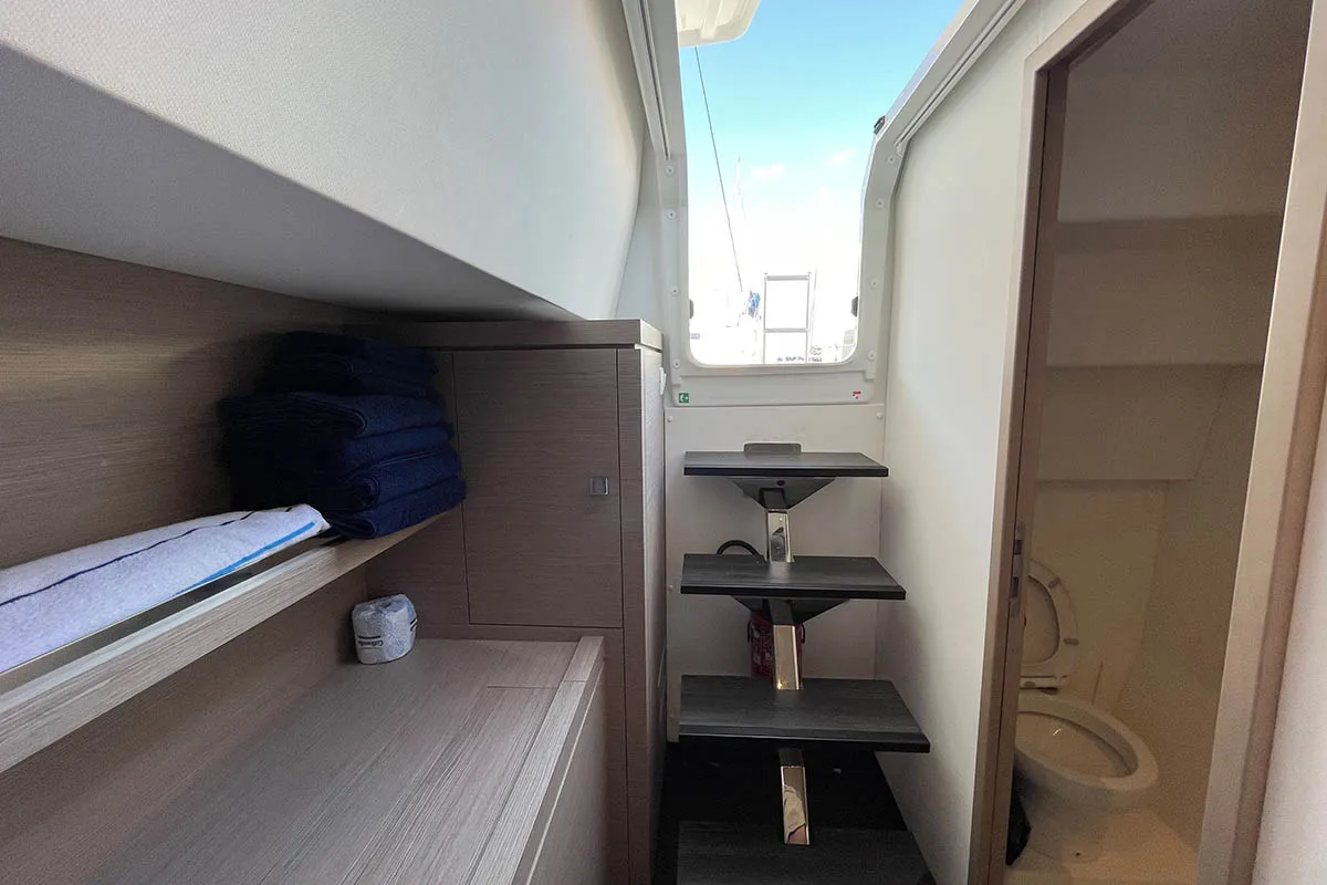 Cabin on Knotty Cat (Forever Young), a Fountaine Pajot Tanna 47 catamaran at Road Town, British Virgin Islands