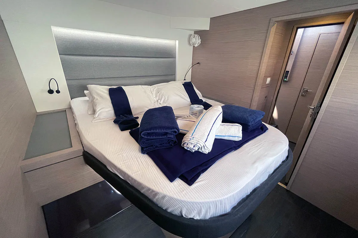 Cabin on Knotty Cat (Forever Young), a Fountaine Pajot Tanna 47 catamaran at Road Town, British Virgin Islands