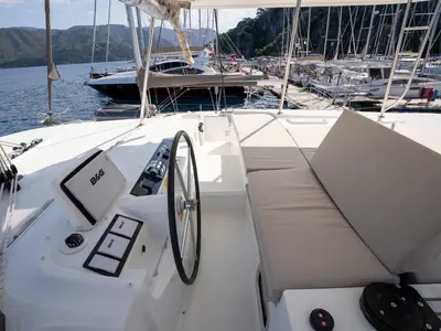 Adam, a Lagoon 46 catamaran at Marmaris, Turkey