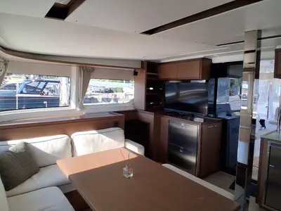 Salon of Adam, a Lagoon 46 catamaran at Marmaris, Turkey