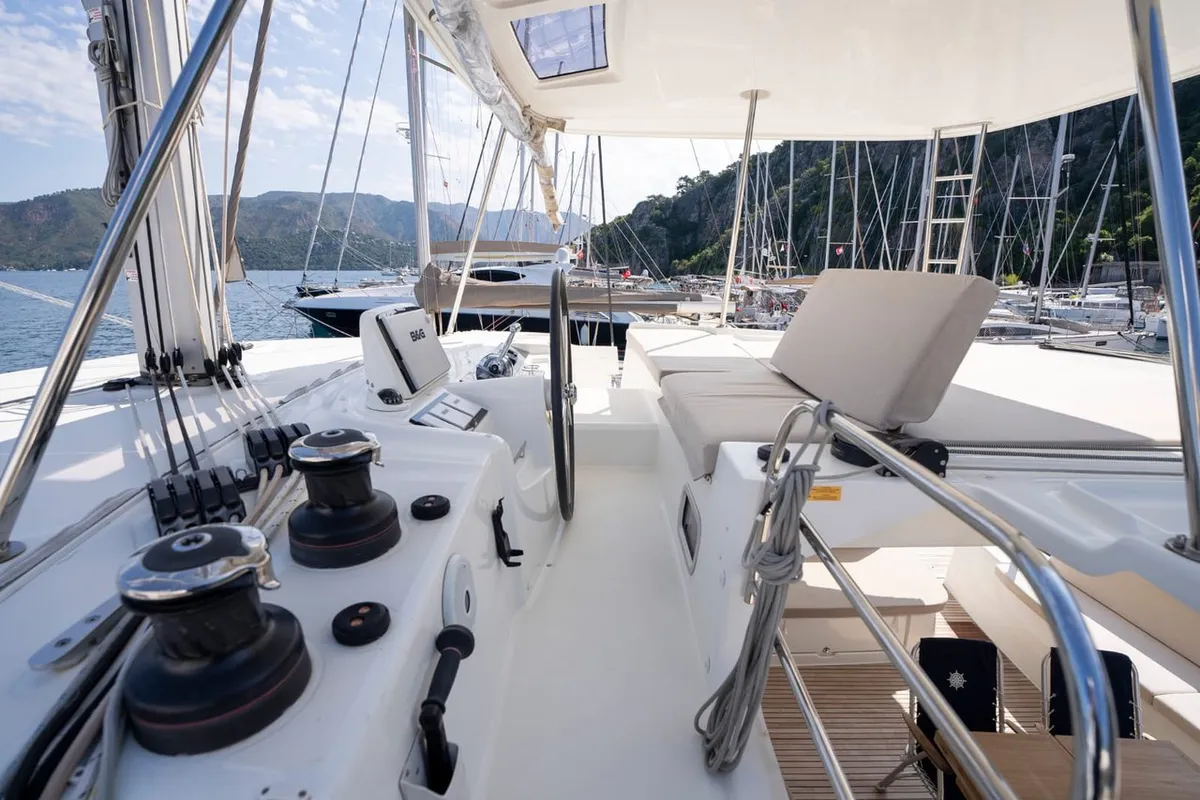 Adam, a Lagoon 46 catamaran at Marmaris, Turkey