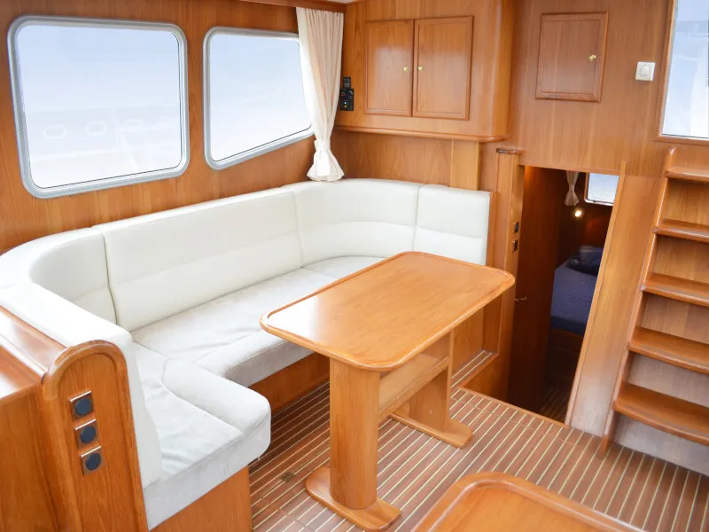 Salon of Drait 79, a De Drait Advantage 42 motorboat at Woudsend, Netherlands