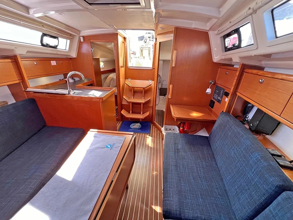 Salon of Pulenat, a Bavaria Cruiser 33 sailboat at Punat, Croatia
