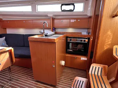 Galley of Pulenat, a Bavaria Cruiser 33 sailboat at Punat, Croatia