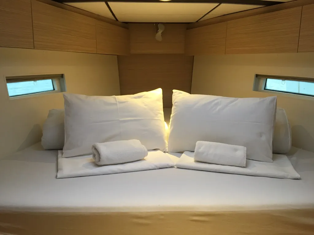 Cabin on SUNSHOWER, a D&D Kufner 54 sailboat at Punat, Croatia