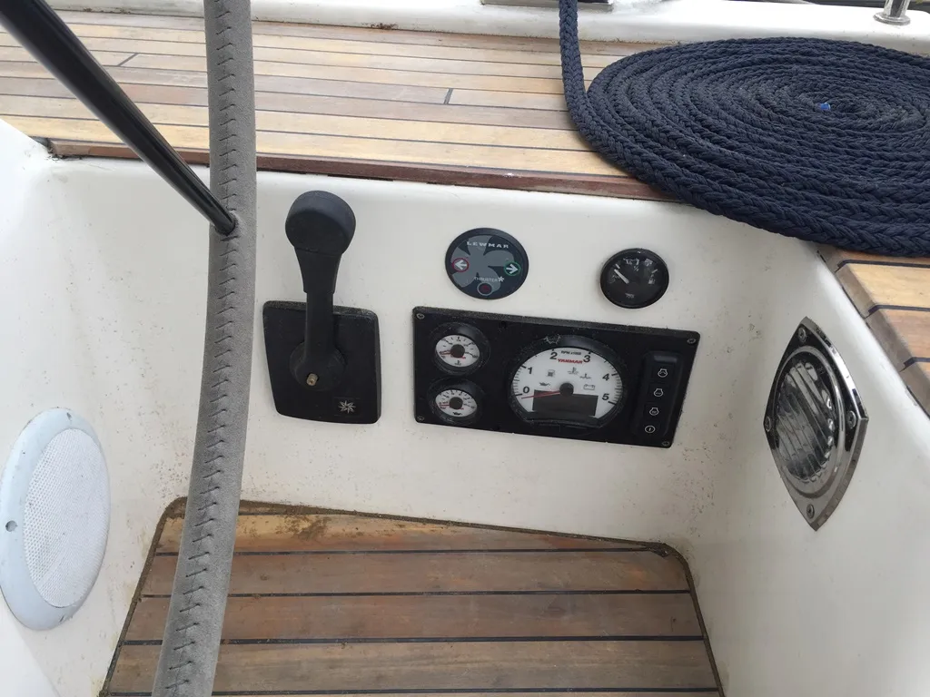 Cockpit of SUNSHOWER, a D&D Kufner 54 sailboat at Punat, Croatia