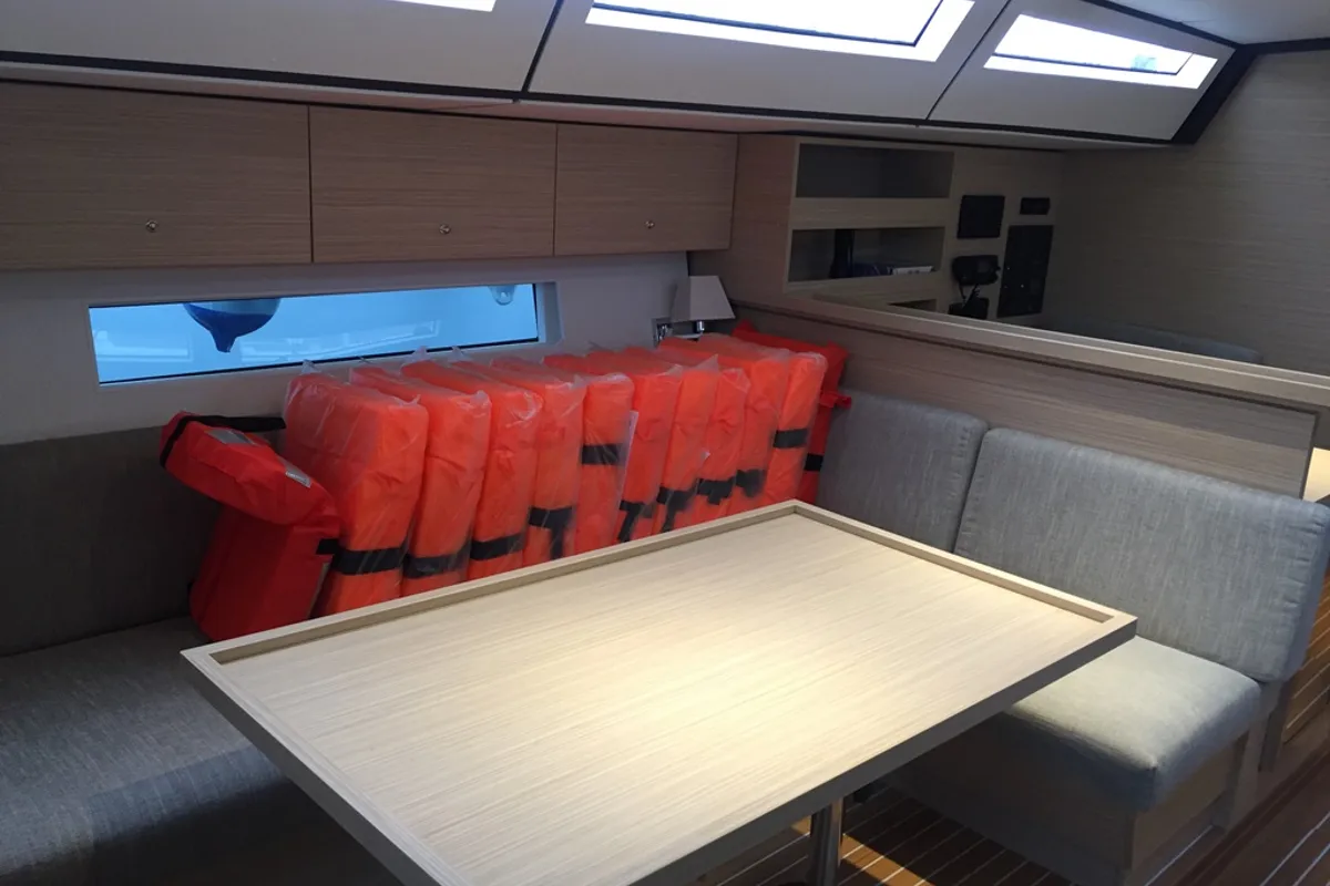 Salon of SUNSHOWER, a D&D Kufner 54 sailboat at Punat, Croatia