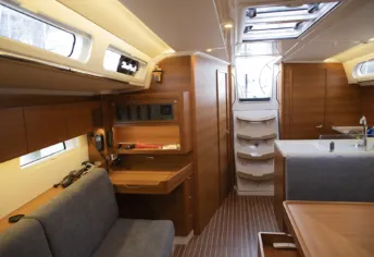 Salon of Ma Detox, a X-Yachts X4³ sailboat at Toulon, France