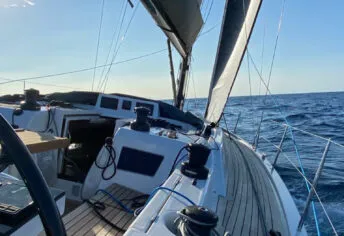 Deck of Ma Detox, a X-Yachts X4³ sailboat at Toulon, France