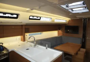 Galley of Ma Detox, a X-Yachts X4³ sailboat at Toulon, France