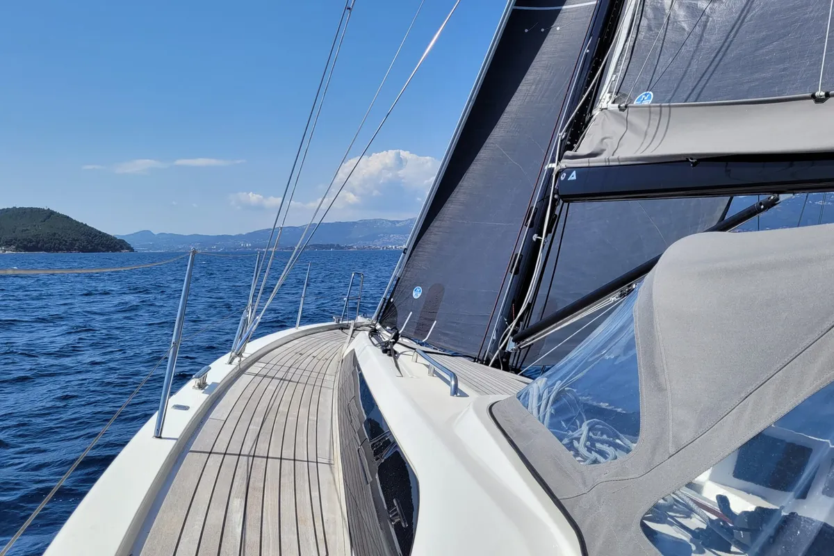 Deck of Ma Detox, a X-Yachts X4³ sailboat at Toulon, France