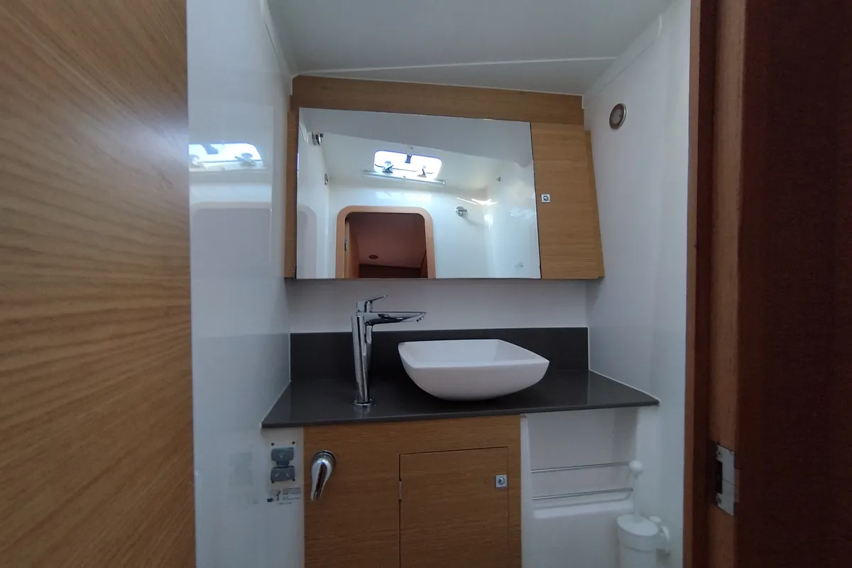 Head on Nakupenda, a Dufour 56 Exclusive sailboat at Olbia, Italy