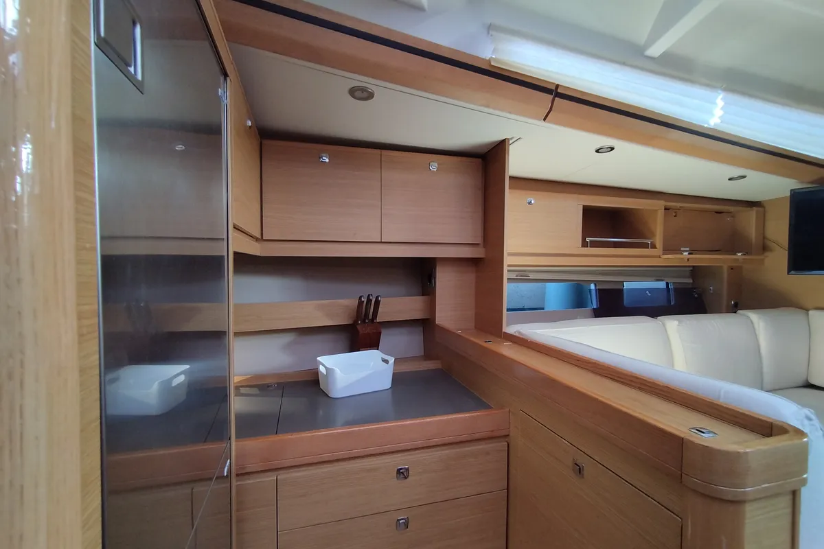Galley of Nakupenda, a Dufour 56 Exclusive sailboat at Olbia, Italy