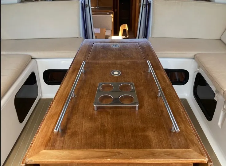 Deck of Nakupenda, a Dufour 56 Exclusive sailboat at Olbia, Italy