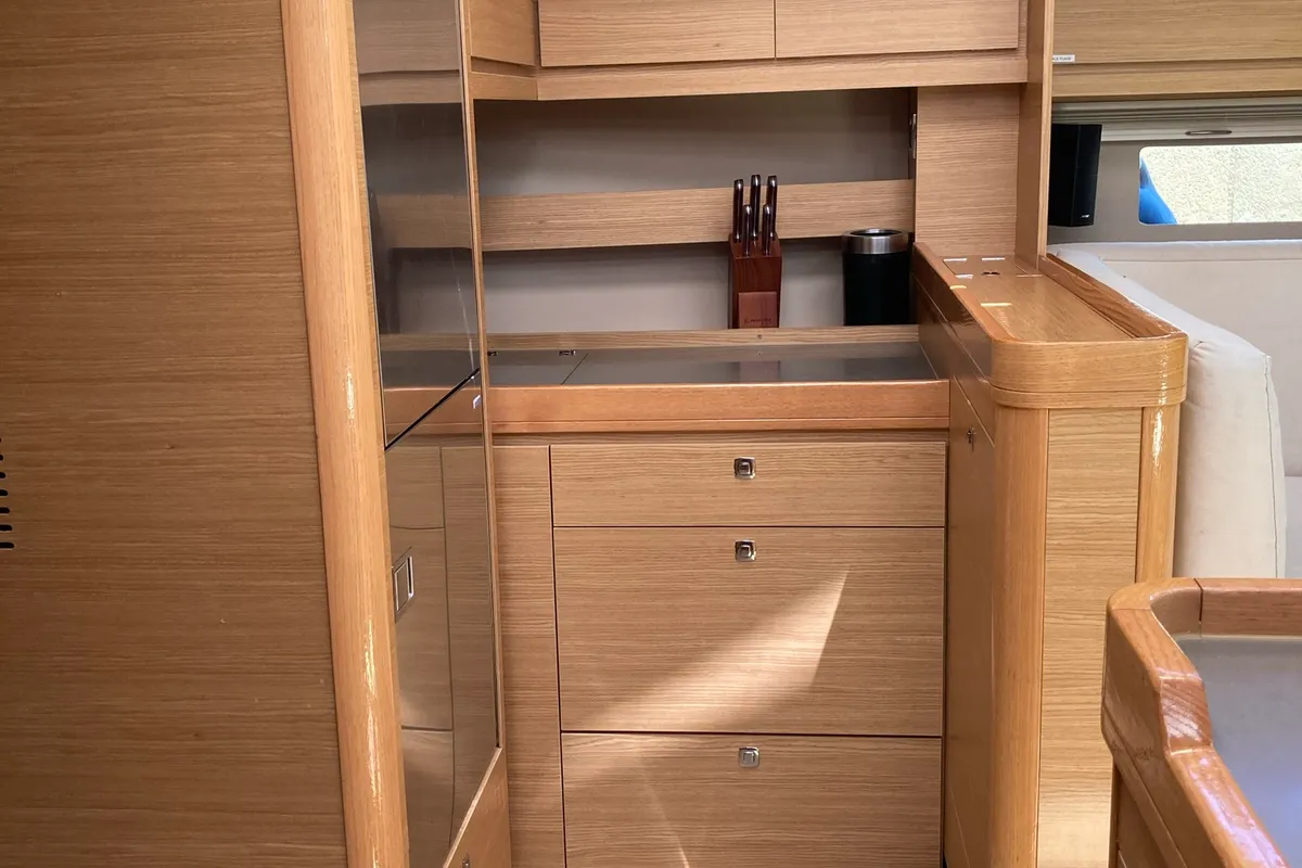 Galley of Nakupenda, a Dufour 56 Exclusive sailboat at Olbia, Italy