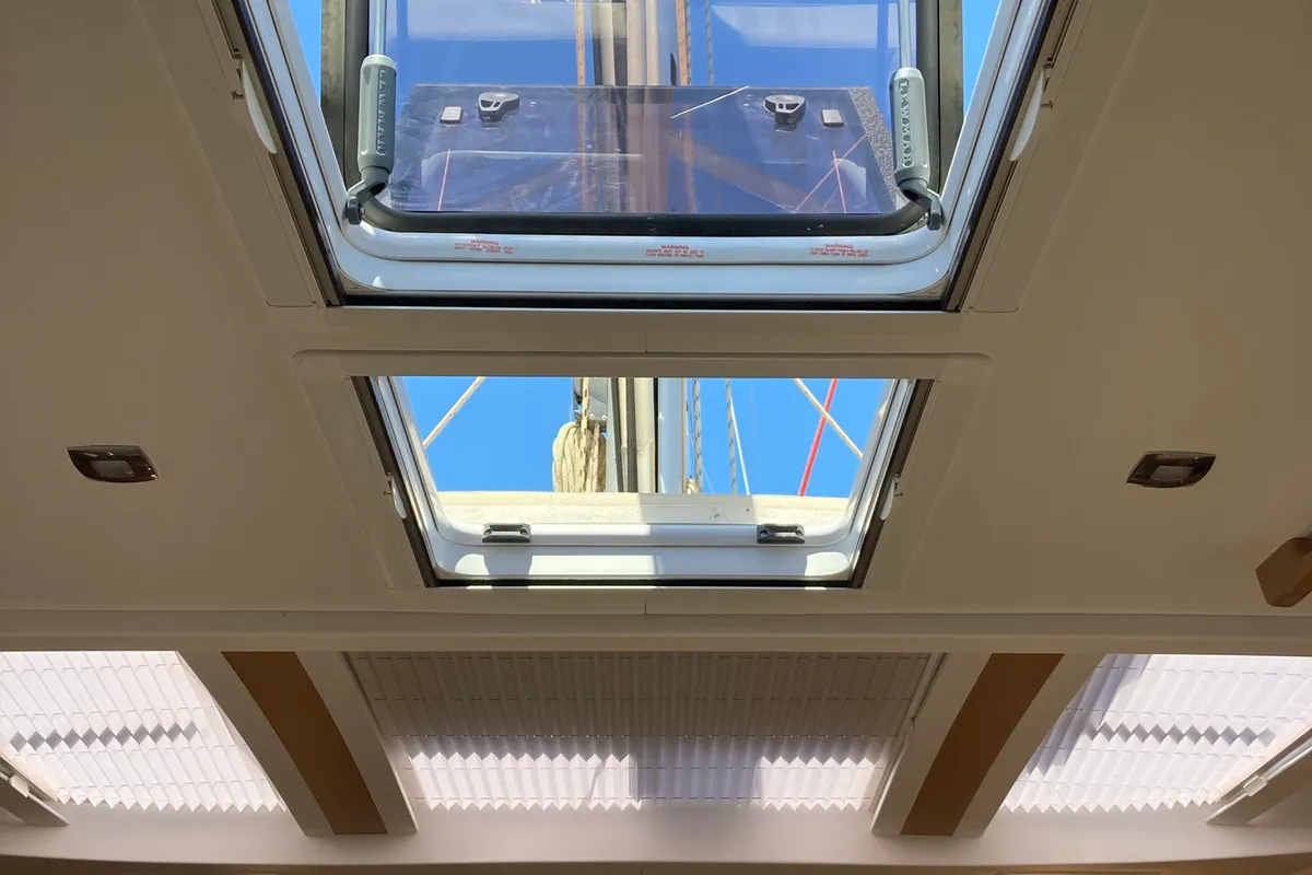 Salon of Nakupenda, a Dufour 56 Exclusive sailboat at Olbia, Italy