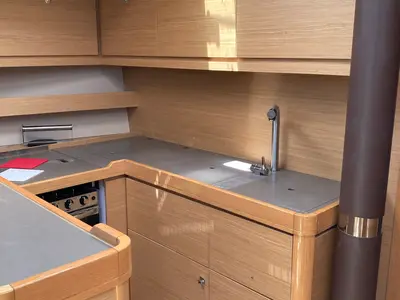 Galley of Nakupenda, a Dufour 56 Exclusive sailboat at Olbia, Italy