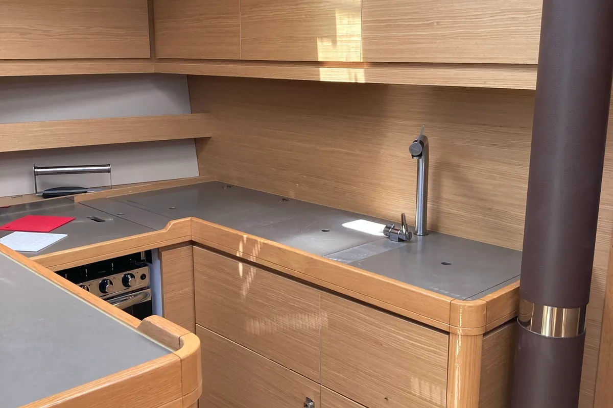 Galley of Nakupenda, a Dufour 56 Exclusive sailboat at Olbia, Italy
