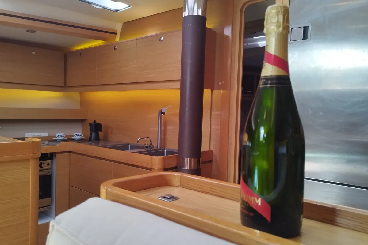 Galley of Nakupenda, a Dufour 56 Exclusive sailboat at Olbia, Italy