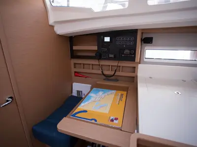 Cabin on Elle of Sweden, a Jeanneau Sun Odyssey 440 sailboat at Seget Donji, Croatia