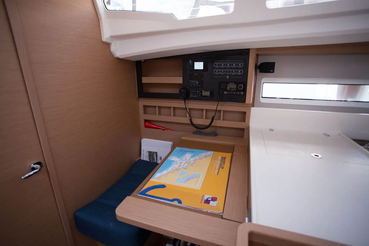 Cabin on Elle of Sweden, a Jeanneau Sun Odyssey 440 sailboat at Seget Donji, Croatia