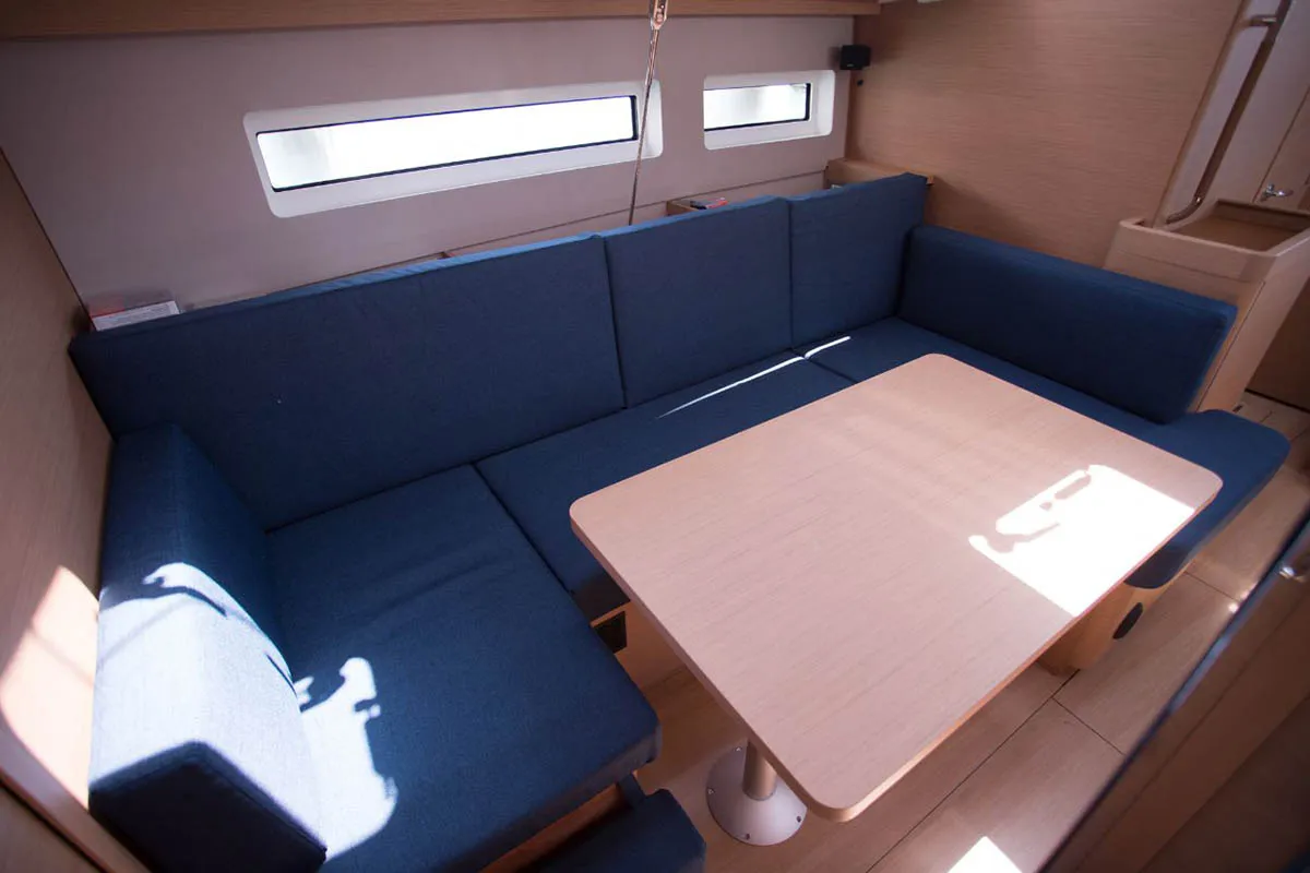 Salon of Elle of Sweden, a Jeanneau Sun Odyssey 440 sailboat at Seget Donji, Croatia