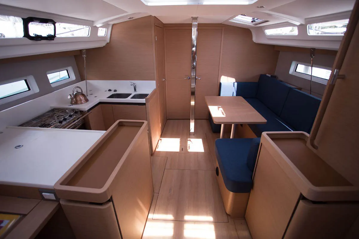 Salon of Elle of Sweden, a Jeanneau Sun Odyssey 440 sailboat at Seget Donji, Croatia