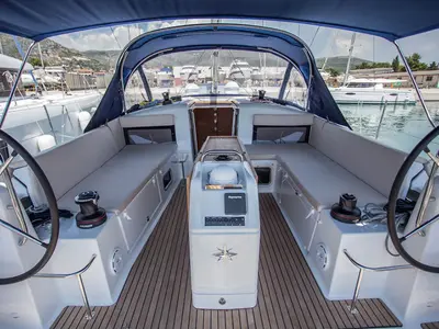 Salon of Elle of Sweden, a Jeanneau Sun Odyssey 440 sailboat at Seget Donji, Croatia