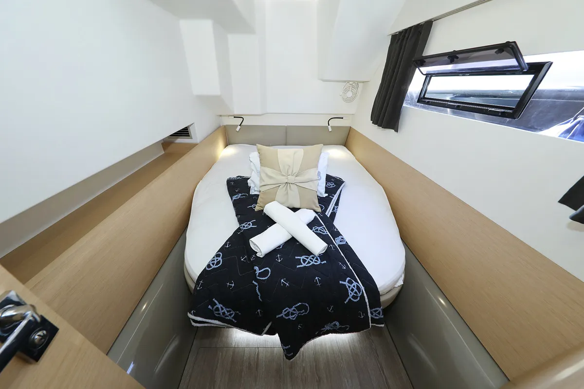 Cabin on Marketka, a Fountaine Pajot MY 37 catamaran at Grad Biograd na Moru, Croatia