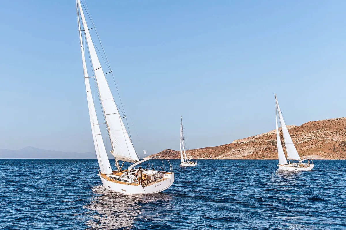Exterior view of Sophia, a X-Yachts X4⁶ sailboat at Lavrion, Greece