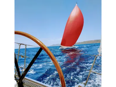 Cockpit of Sophia, a X-Yachts X4⁶ sailboat at Lavrion, Greece