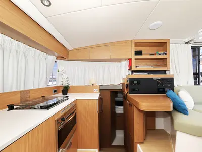 Galley of Aventurier, a Bali Catsmart catamaran at Grad Biograd na Moru, Croatia
