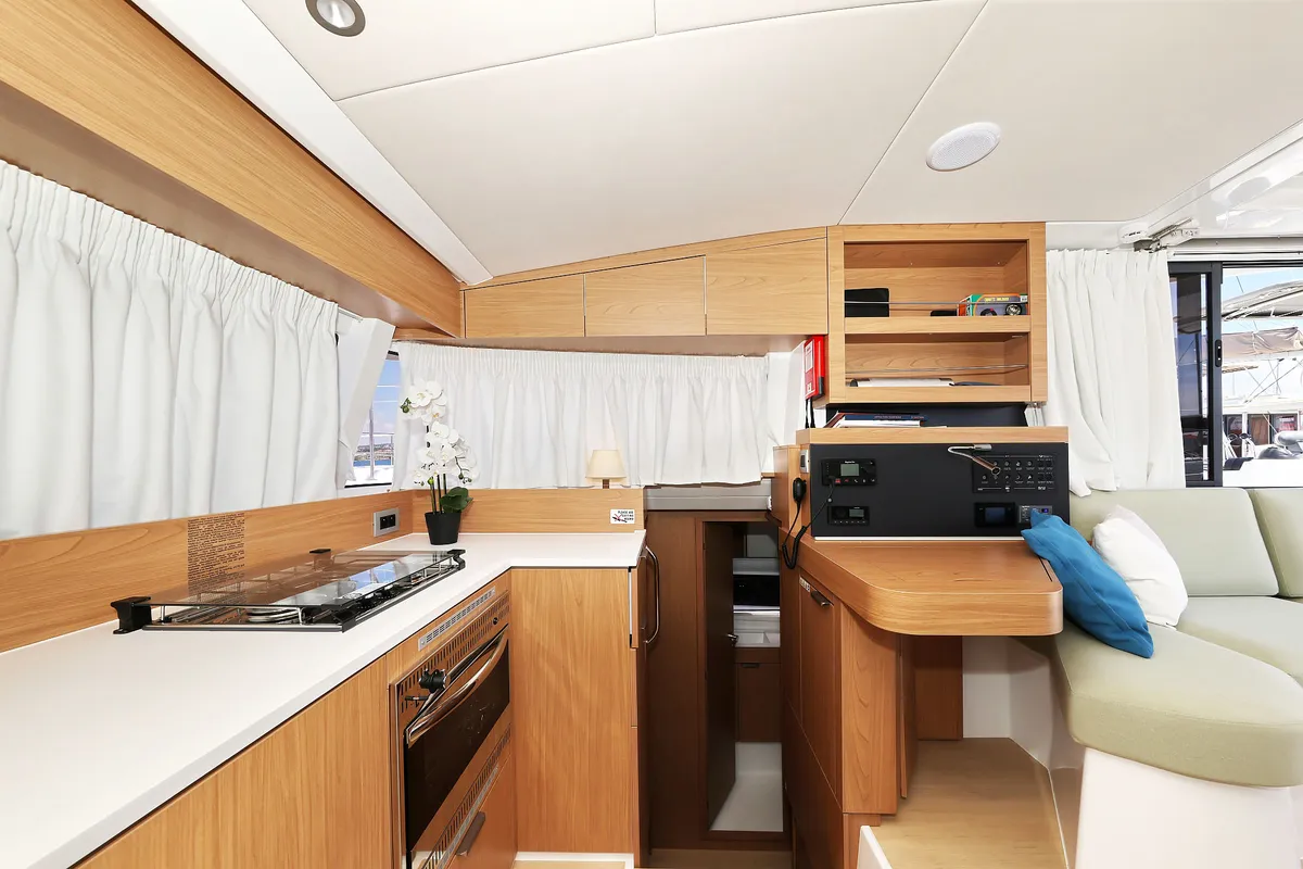 Galley of Aventurier, a Bali Catsmart catamaran at Grad Biograd na Moru, Croatia