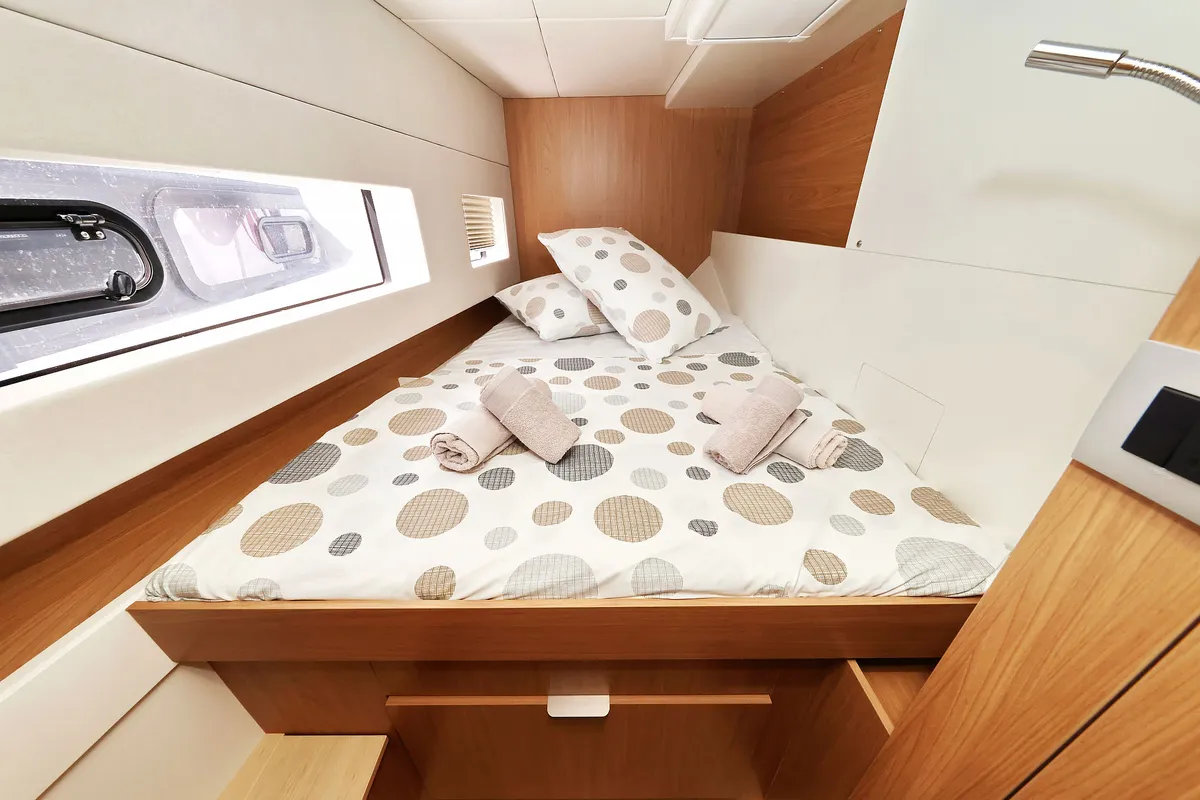 Cabin on Aventurier, a Bali Catsmart catamaran at Grad Biograd na Moru, Croatia