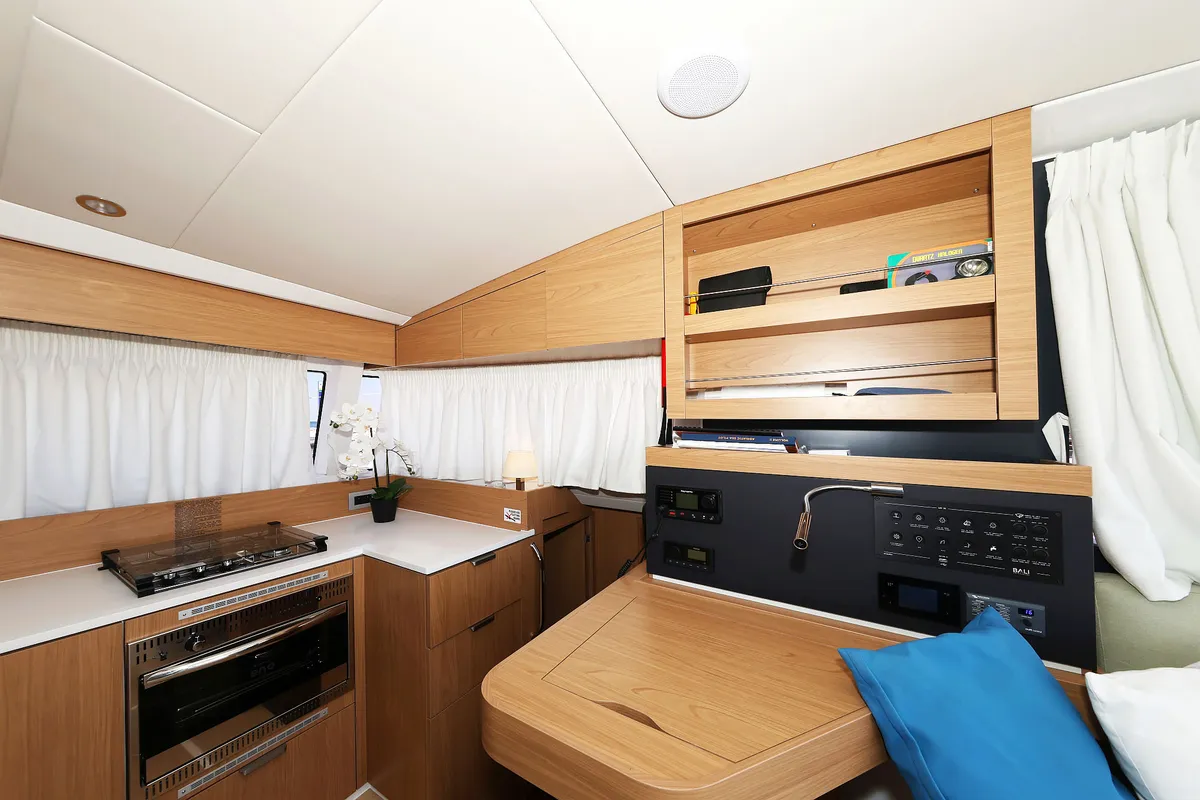 Galley of Aventurier, a Bali Catsmart catamaran at Grad Biograd na Moru, Croatia