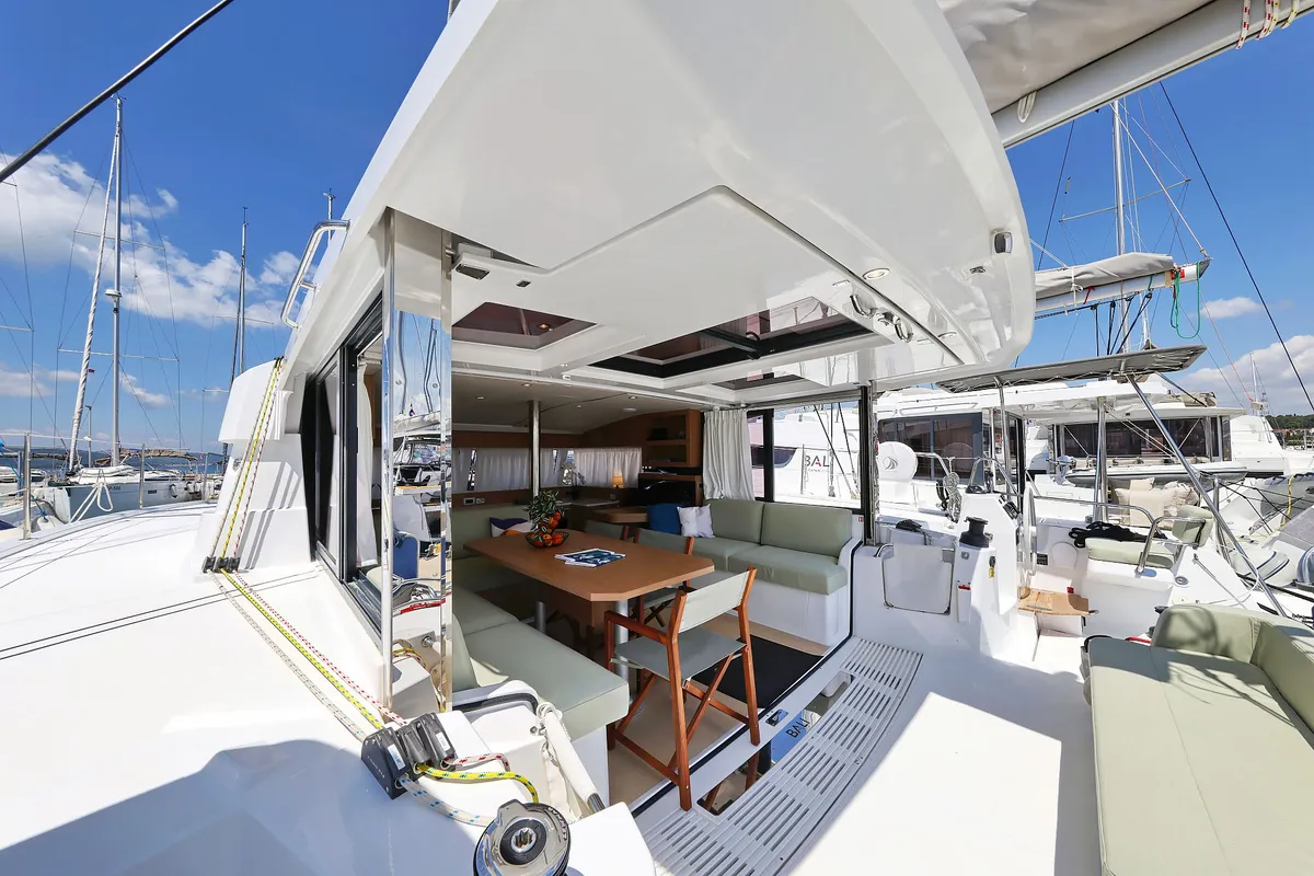 Salon of Aventurier, a Bali Catsmart catamaran at Grad Biograd na Moru, Croatia
