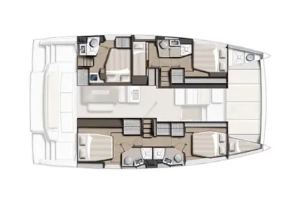 Floor plan of BRAND NEW 2026, a Bali 4.6 catamaran at Municipal Unit of Lefkada, Greece