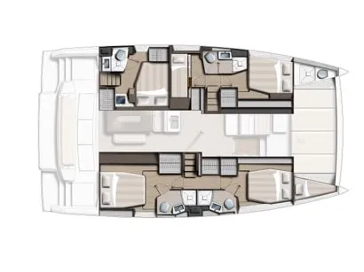 Floor plan of BRAND NEW 2026, a Bali 4.6 catamaran at Municipal Unit of Lefkada, Greece