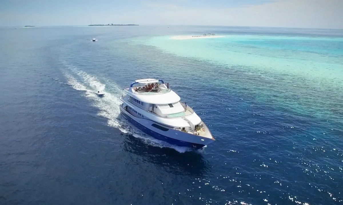 Exterior view of Honors Legacy, a Custom Made MY Honors Legacy motor yacht at Malé, Maldives