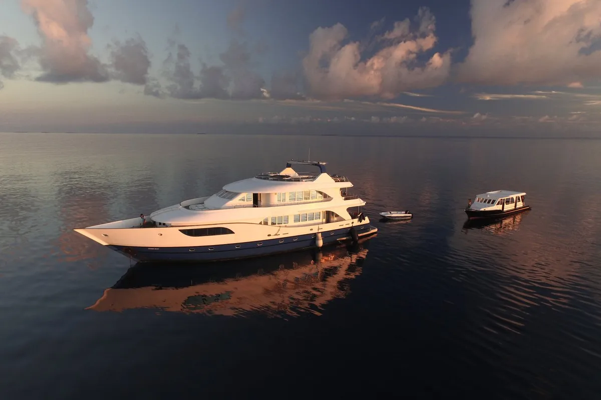 Exterior view of Honors Legacy, a Custom Made MY Honors Legacy motor yacht at Malé, Maldives