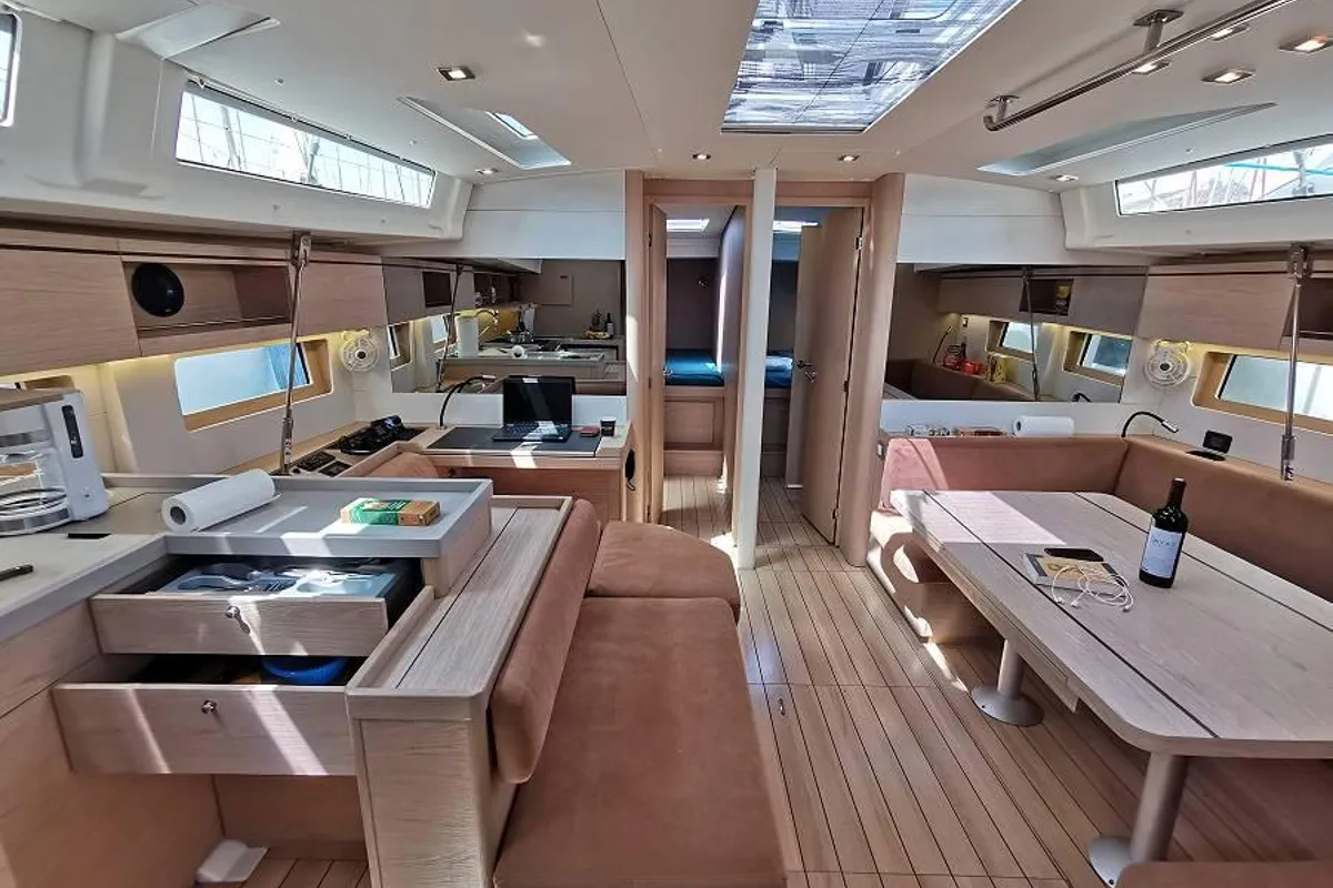 Salon of Alexandros, a Beneteau Oceanis 51.1 sailboat at Municipal Unit of Lefkada, Greece