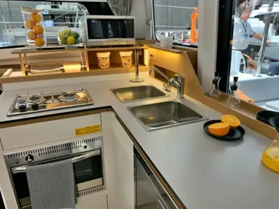 Galley of Carmelina, a Excess 11 catamaran at Marmaris, Turkey