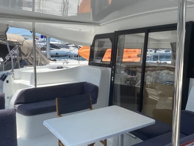 Deck of Carmelina, a Excess 11 catamaran at Marmaris, Turkey