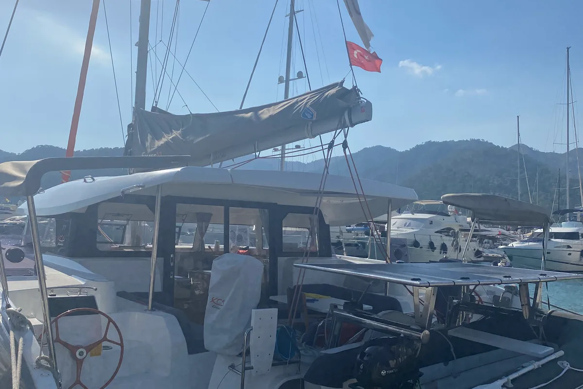 Carmelina, a Excess 11 catamaran at Marmaris, Turkey
