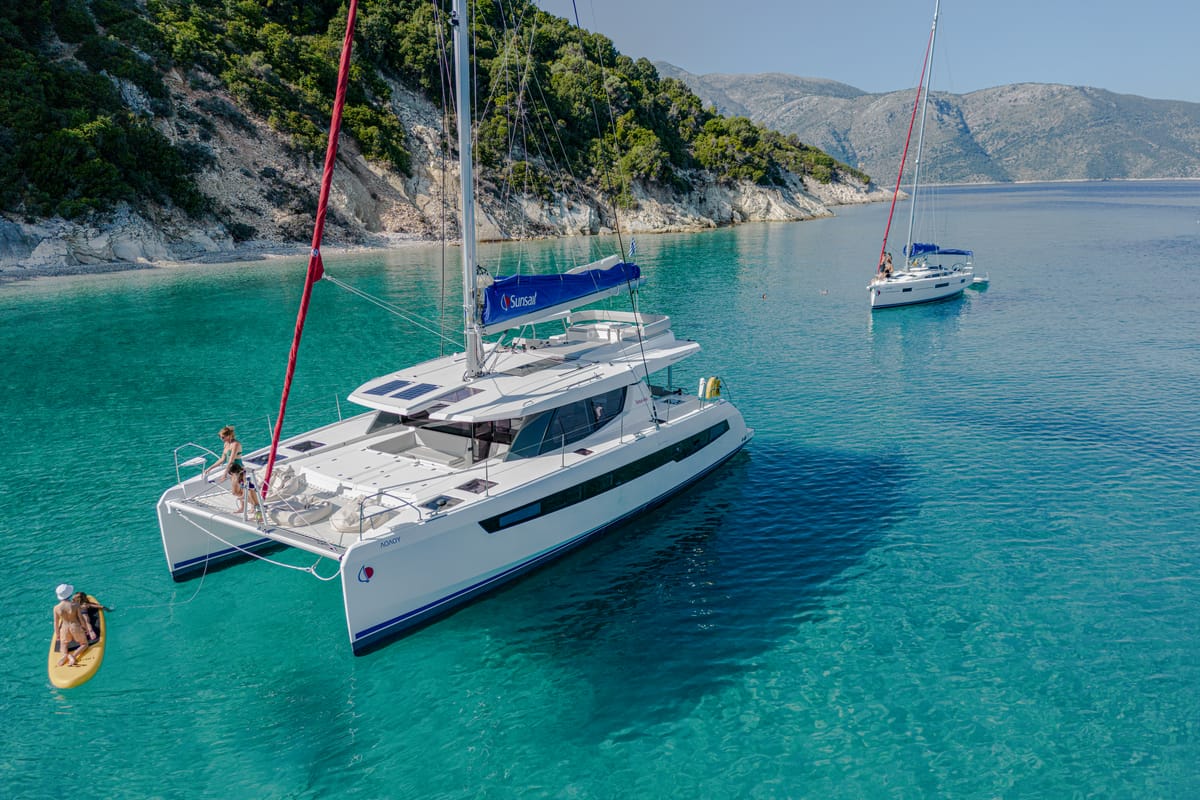 Exterior view of Sunsail 454L Classic, a Leopard 45 catamaran at Road Town, British Virgin Islands