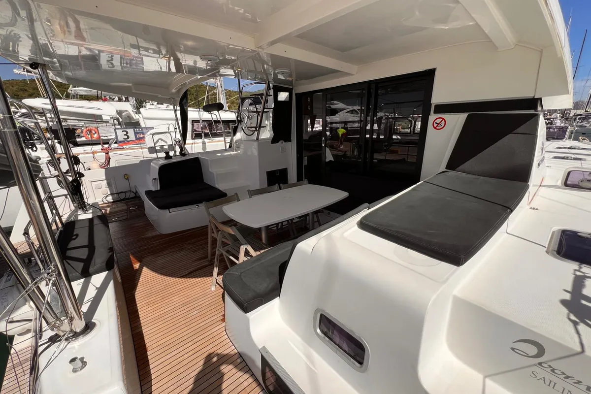 ICE CAT, a Lagoon 42 catamaran at Olbia, Italy