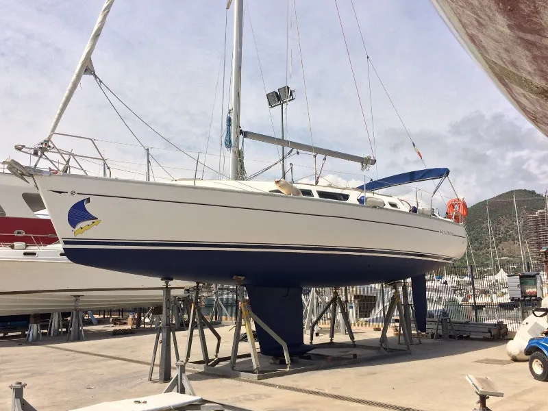 L'Avvelenata, a Jeanneau Sun Odyssey 37 sailboat at Salerno, Italy