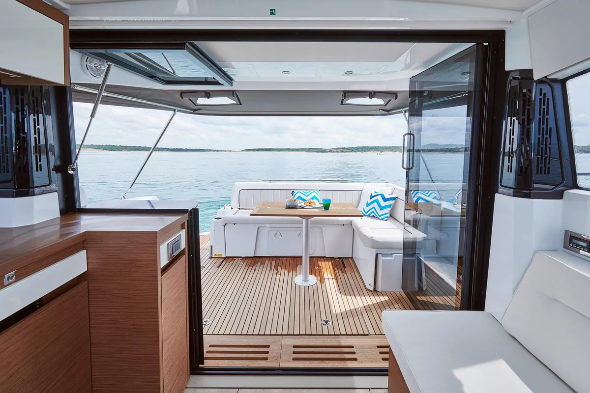 Royal, a Jeanneau NC 37 motorboat at Naples, Italy