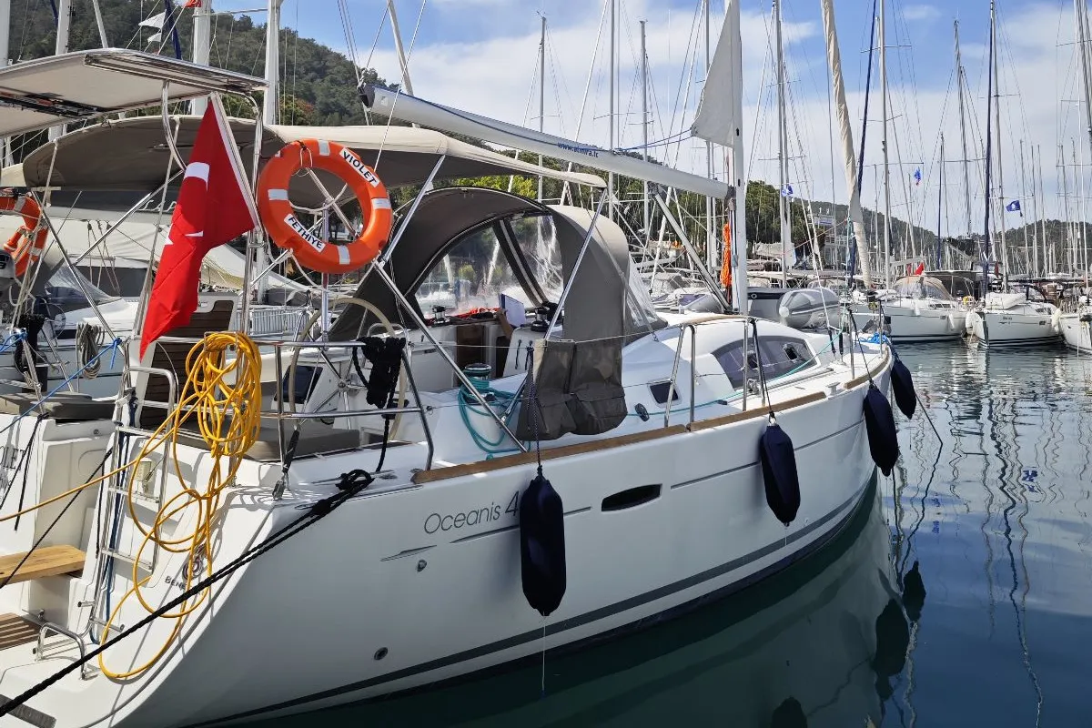 Violet, a Beneteau Oceanis 40 sailboat at Fethiye, Turkey