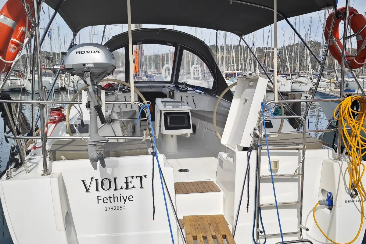 Violet, a Beneteau Oceanis 40 sailboat at Fethiye, Turkey